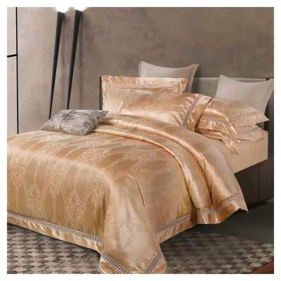 China Jacquard Wholesale 100% Polyester Silk Like Luxury Hotel Jacquard Bed Linen for sale