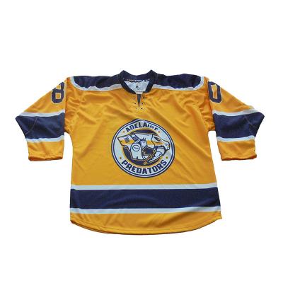 China High Quality Cheap Ice Hockey Jersey Antibacterial Custom Yellow Hockey Wear Youth for sale