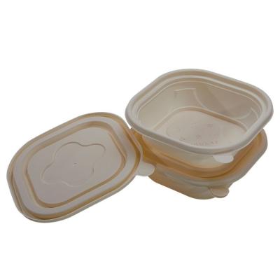 China Disposable wholesale eco-friendly biodegradable cornstarch dividing lunch food box eco tableware for sale