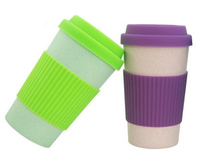 China Biodegradable Cup Cornstarch Coffee Mug Insulation Silicone Handle Sleeve Lid Eco-Friendly Viable Wholesale for sale