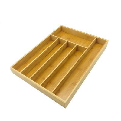 China 6 Grid Disposable Bamboo Drawer for Flatware Kitchen Utensil Organizer Wooden Knife Rack for sale