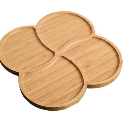 China Disposable Eco Bamboo Plywood Flat Tray Reusable Cheesecake Cup Tray for sale