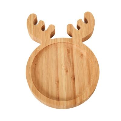 China Elks Disposable Tableware Kids Bamboo Snack Dish Eco Friendly Factory for sale