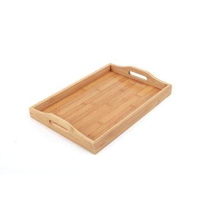 China Sustainable Natural Bamboo Tray Wooden Food Snacks Serving Tray Rectangular Eco Tray Set Reusable Friendly for sale