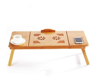 China 1/6 Good Quality Lap Bed Tray Computer Table Foldable Adjustable Bamboo Portable Laptop Desk with Beaming Ducts for sale