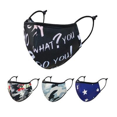 China Anti-Dust-Fog-Mist-Wind Logo New Material Space Cotton Custom Reusable Face Mask Party Cover 4 Ply Cloth Face Mask Fashion Outdoor Sports for sale