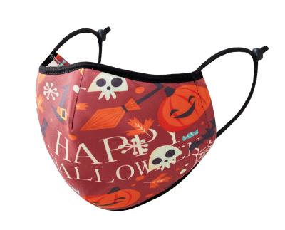 China Anti-Dust-Fog-Mist-Wind Halloween Reusable Polyester Facemask Custom Design Adjustable Breathable Cloth Unisex Anti Dust Face Mask for sale