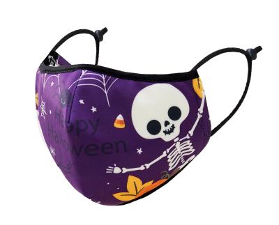 China Wholesale Custom Anti-dust-fog-haze-wind Reusable Facemask Fashion Washable Design New 4 Ply Halloween Party Cotton Face Masks For Adult And Kids for sale