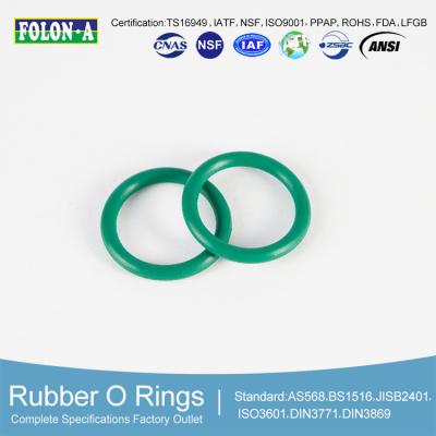 Chine Superior Oil Resistant FKM Green O Rings with 14 MPa Tensile Strength à vendre