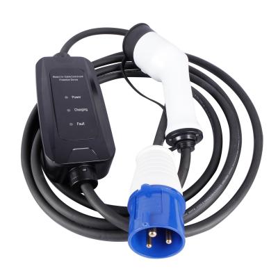 中国 IEC62196-2 mode2 charger 7kw single phase fixed current OLCD display portable ev charger for electric vehicle charging 販売のため