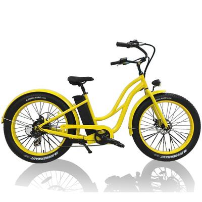 China 500W 750W Factory Wholesale Hummer Low Price Fat Tire Motorized Beach Cruiser Electric Bike For Lady 26*4.0 for sale