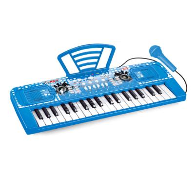 China Toy Bemay Toy Two Color Children Toy Keyboard 37 Keys Educational Musical Instrument Set With Microphone Midi Keyboard Electronic Piano for sale