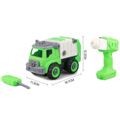 China White Electric RC Hobby Vehicle Diy Screw Building Block Model Emulational Truck Repair Assemble Car Toy for sale