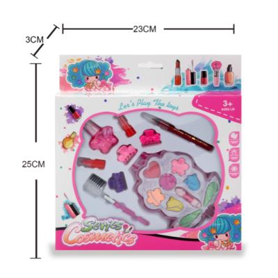 China PVC Butterfly Girl Kid's Beauty Toy Pretend Real Playing Set Make Up Kit Box Portable Game Case Cute Washable For Child for sale