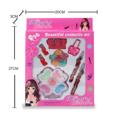 China Princess Child Beauty Plastic Toy Girl Pretend Real PVC Fashion Playing Makeup Kit Cute Doll Set Child Cosmetic for sale