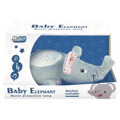 China Hot Selling Plush Elephant Plush Stuffed Night Glowing Light Toy Projector For Kid for sale