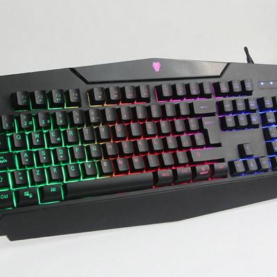 China Numpad RGB USB Gaming Keyboard Wired Keyboard, Splash Proof Crater Architecture Backlit Computer Keyboard, Ideal for PC Mac Game, Black for sale