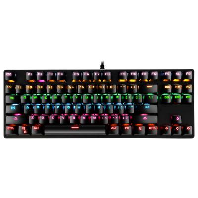 China Mechanical Keyboard RGB LED Rainbow Numpad Backlit Gaming Wired Keyboard with Red Switches for Windows Gaming PC (87 Keys, Pink) for sale