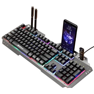 China Ergonomic 104 Keys LED Cable Gaming Keyboard Rainbow Numpad Mouse Combo Backlit RGB Keyboard Gaming Mouse (Black) for sale