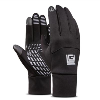 China Windproof Touch Screen Striped Full Fingers Keep Warm Winter Gloves for sale