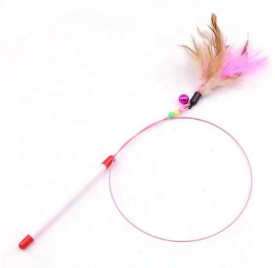 China Hot Sale Stocked Cat Toy Feather Teasing Cat Stick Interactive for sale