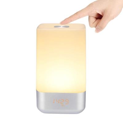 China PC+ Aluminum Alloy Dropshipping WiFi Smart Voice Sunrise Wake Up Light Alarm Clock for sale