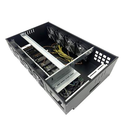 China With fan 6.5cm silent computer case 8gpu towers 5700xt 3070 graphics card gpu case with quiet fan for sale