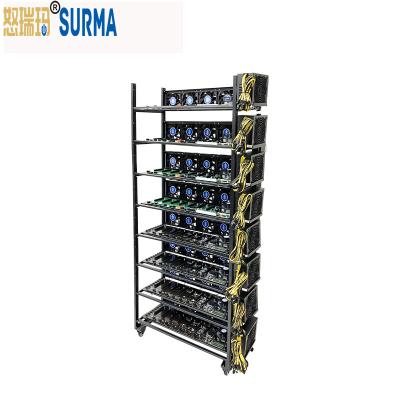 China With 2022 Fan Factory Price 8 New Cheap Dual Layer Gpu Rig Kit Open Rack Dual Power Rig Frame Chassis for sale