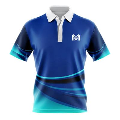 China Anti-Wrinkle Sublimation Polo Shirt Design Custom Apparel Comfortable 100% Polyester Mens Golf Shirts for sale