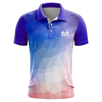 China Dropship 100% Polyester Men's Comfortable Anti-wrinkle Sublimation Design Custom Polo Shirt for sale