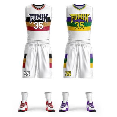 China Custom Cheap Anti-UV Basketball Uniforms Sublimated College Basketball Uniform Designs for sale