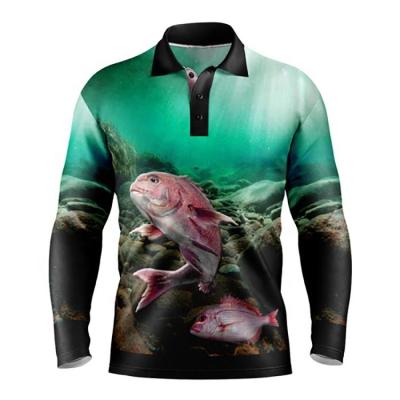 China Custom New Design Anti-UV Long Sleeves Sublimation Zipper UV Fishing Polo Shirts Jerseys for sale