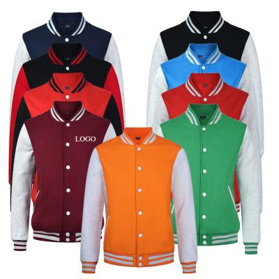 China Anti-wrinkle Factory Custom Design Baseball Jacket Long Sleeves Unisex Sweatshirt Baseball Jacket for sale