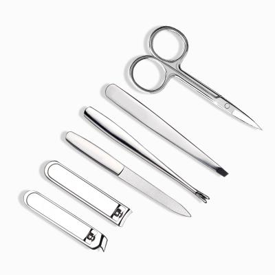 China Anti-Splash Function New Product Black Gift Manicure Pedicure Kit Stainless Steel Nail Clippers Cutters Set 6Pcs With Scissors Tweezers for sale