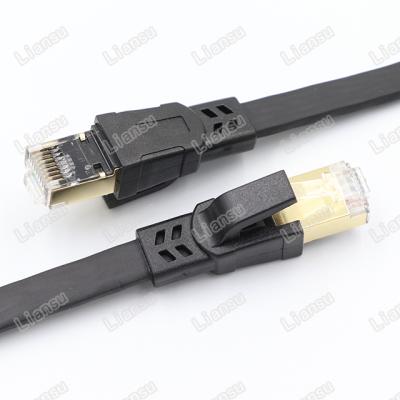 China Online Shopping Lan Cable Cat 8 Network Flat Cable Liansu Liansup Cat8 Flat Cable Black Factory Manufacture High Quality for sale