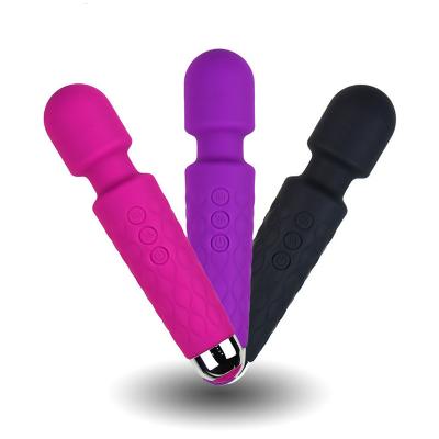 China Silicone 20 Frequency 8 Speed ​​Vibration Silicone Waterproof Vibrator Magic Massager Adult AV Wand Handheld Vibrator For Women for sale