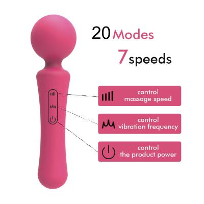 China Medical Silicone+ABS 20 Model 7 Speed ​​360 Rotating Magic Vibrator Silicone Sex Toy Vibrator Rod Av Wand Adult Personal Massager For Women Female for sale