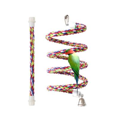 China Viable Bird Perch Rope Bungee Bird Toys Sets For Parrot Pet Cage Accessories for sale