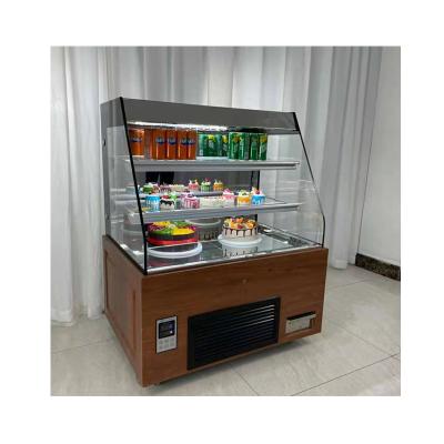 China Single-temperature LED Light Refrigerated Display 900/1200/1500/1800mm Soft Air Cooling Cake Pastry Refrigerator Showcase for sale