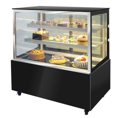 China Single-temperature 1.8M Square Glass Cake Display Refrigerator Showcase Bakery Display Fridge Glass Cake Display Fridge for sale