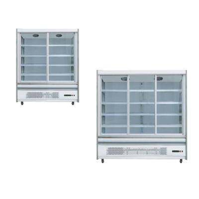 China Large Capacity Single-temperature Supermarket Refrigeration Equipment Glass Door Display Refrigerator For Vegetable Fruit With Light for sale