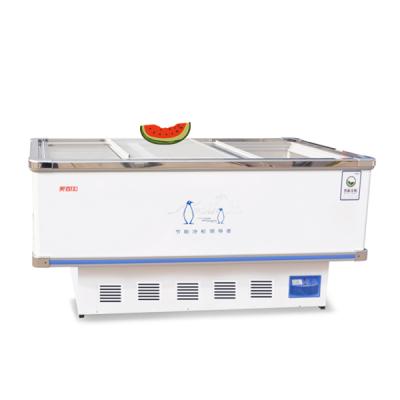 China Jiangsu Factory Price Wholesale Cheap Commercial Double Door Glass Top Freezers Single-temperature Good Price for sale