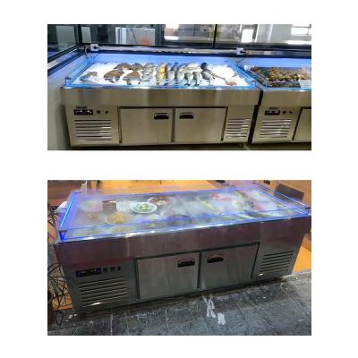 China Commercial High Temperature Customized Length Top Glass Frame For Fresh Seafood Display Cooler Freezer for sale