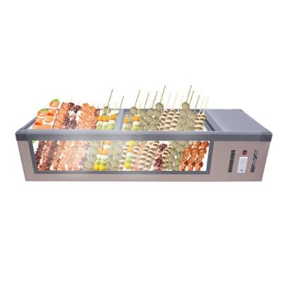 China Single-temperature commercial refrigeration equipment with glass door for fresh seafood display case snacks for sale