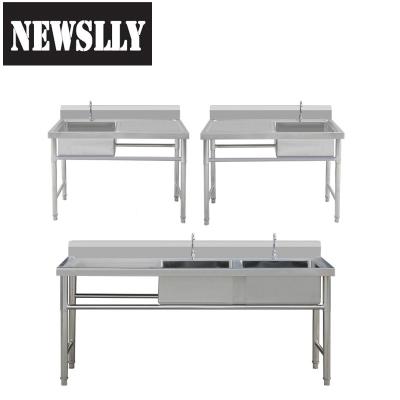 China Catering Kitchen Equipment Stainless Steel Restaurant Hotel Work Table With Sink for sale