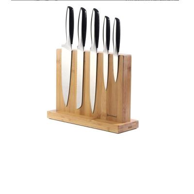 China Wooden Frame Viable Magnetic Kitchen Storage Knife Absorption Magnet Adsorption Bamboo Knife Storage Rack for sale