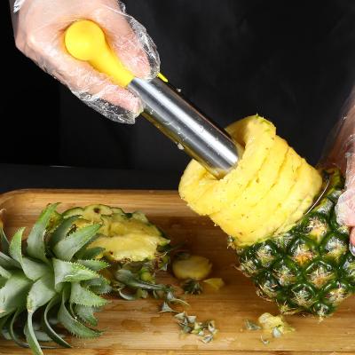 China Sustainable Pineapple Peeler Kitchen Stainless Steel Peeling Knife Three Colors Quickly Cut Pineapple Peeling And Peeling Artifact for sale