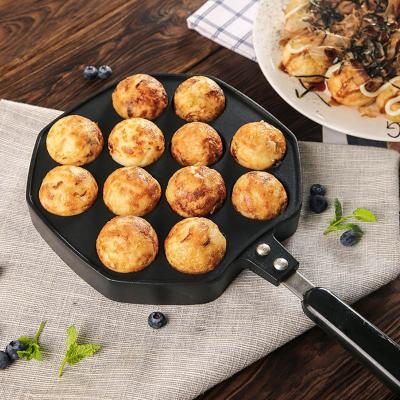 China Japanese-style Modern Small Octopus Frying Pan Household Multi-Function Gas Non-Stick Pot Meatball Making Pan Takoyaki Mold Pot Bake for sale