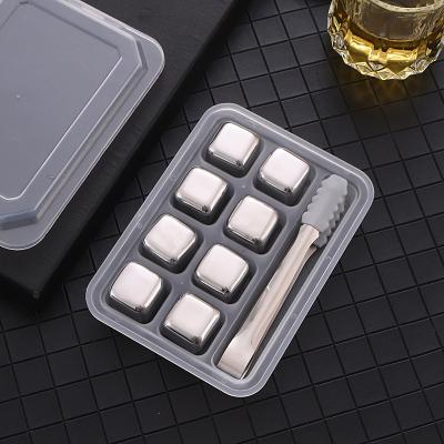 China Reusable Ice Cube Mold Ice Maker Mold Kitchen Stainless Steel Instruments Juice Wine Rapid Cooling Tool Stainless Steel Whiskey Home Tool for sale