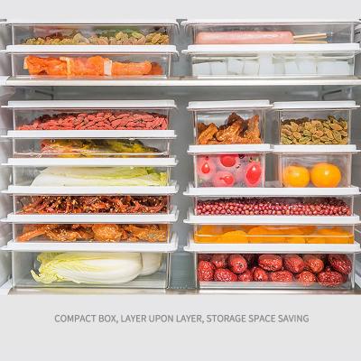 China Portable Freshness Preservation Insurance Storage Box Can Be Stacked To Store With Lid Sealed Box Fruit And Vegetable Fresh-preservation Transparent Sn for sale